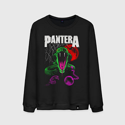 Свитшот хлопковый мужской Pantera rock, цвет: черный