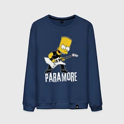Свитшот хлопковый мужской Paramore Барт Симпсон рокер, цвет: тёмно-синий