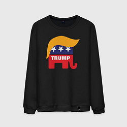 Свитшот хлопковый мужской Trump elephant, цвет: черный