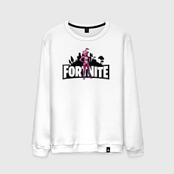 Свитшот хлопковый мужской Розовый мишка fortnite, цвет: белый