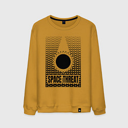 Свитшот хлопковый мужской Космическая угроза, цвет: горчичный
