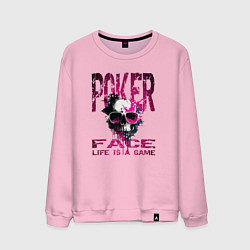 Свитшот хлопковый мужской Покер фейс, цвет: светло-розовый