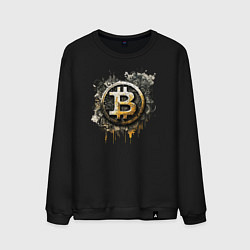 Свитшот хлопковый мужской Bitcoin BTC, цвет: черный
