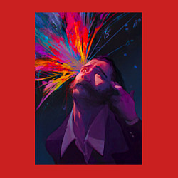 Свитшот хлопковый мужской Disco Elysium - Взрыв мозга, цвет: красный — фото 2