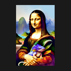 Свитшот хлопковый мужской Mona Lisa with baby dragon, цвет: черный — фото 2