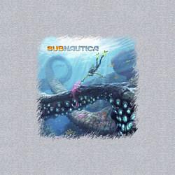 Свитшот хлопковый мужской Subnautica - подводный мир, цвет: меланж — фото 2