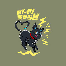 Свитшот хлопковый мужской Кот Фамильяр - Hi-Fi-Rush, цвет: авокадо — фото 2