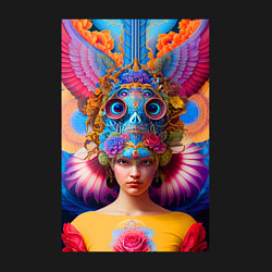 Свитшот хлопковый мужской Girl in an art helmet - neural network, цвет: черный — фото 2