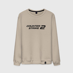 Свитшот хлопковый мужской Counter strike 2 лого черный, цвет: миндальный