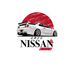 Свитшот хлопковый мужской Nissan Skyline japan, цвет: белый — фото 2