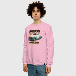 Свитшот хлопковый мужской Классический пикап Chevrolet Thriftmaster, цвет: светло-розовый — фото 2