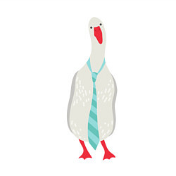 Свитшот хлопковый мужской Гусь в галстуке, цвет: белый — фото 2