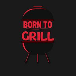 Свитшот хлопковый мужской Born to grill, цвет: черный — фото 2