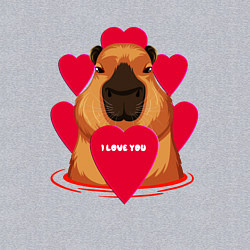 Свитшот хлопковый мужской Капибара I love You, цвет: меланж — фото 2