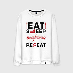 Мужской свитшот Надпись: eat sleep Ghostrunner repeat