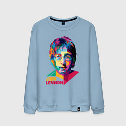 Свитшот хлопковый мужской John Lennon картина абстракция, цвет: мягкое небо