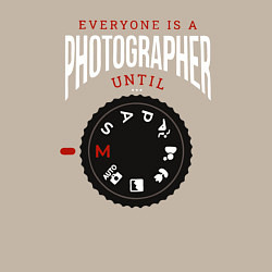 Свитшот хлопковый мужской Everyone is a photographer until, цвет: миндальный — фото 2