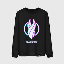 Свитшот хлопковый мужской Dead Space в стиле glitch и баги графики, цвет: черный