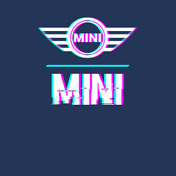 Свитшот хлопковый мужской Значок Mini в стиле glitch, цвет: тёмно-синий — фото 2