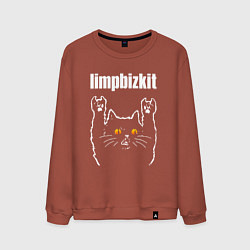 Свитшот хлопковый мужской Limp Bizkit rock cat, цвет: кирпичный