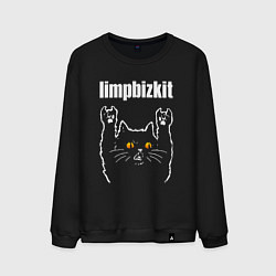 Свитшот хлопковый мужской Limp Bizkit rock cat, цвет: черный