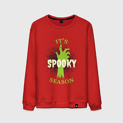 Свитшот хлопковый мужской Its spooky season, цвет: красный