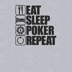 Свитшот хлопковый мужской Eat, sleep, poker, repeat, цвет: меланж — фото 2