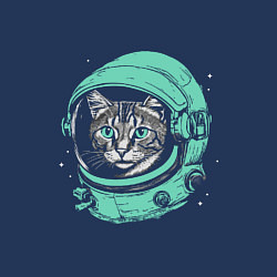 Свитшот хлопковый мужской Котик астронавт, цвет: тёмно-синий — фото 2