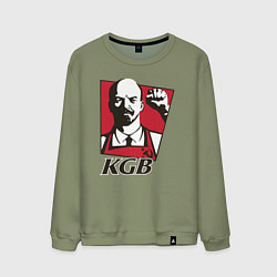 Свитшот хлопковый мужской KGB Lenin, цвет: авокадо