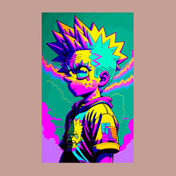 Свитшот хлопковый мужской Bart Simpson - pop art, цвет: пыльно-розовый — фото 2