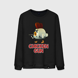 Свитшот хлопковый мужской Chicken Gun chick, цвет: черный