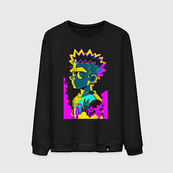 Свитшот хлопковый мужской Bart Simpson - pop art, цвет: черный