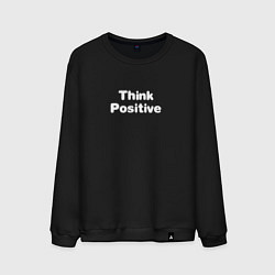 Свитшот хлопковый мужской Think positive, цвет: черный