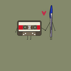 Свитшот хлопковый мужской Кассета и ручка, цвет: авокадо — фото 2