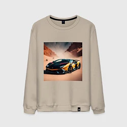 Свитшот хлопковый мужской Lamborghini Aventador, цвет: миндальный