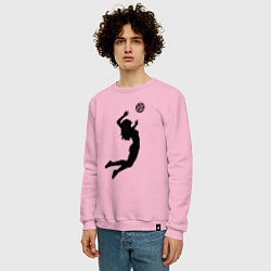 Свитшот хлопковый мужской Volley girl, цвет: светло-розовый — фото 2