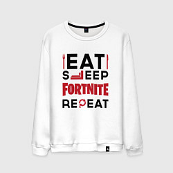 Мужской свитшот Надпись: eat sleep Fortnite repeat