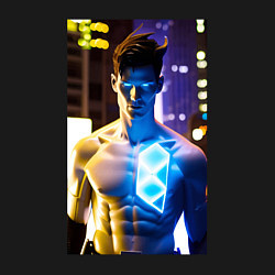 Свитшот хлопковый мужской Cool neon dude, цвет: черный — фото 2