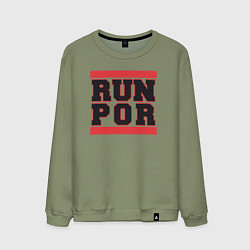 Свитшот хлопковый мужской Run Portland Trail Blazers, цвет: авокадо