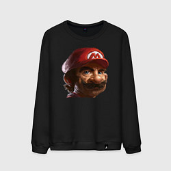 Свитшот хлопковый мужской Mario pixel, цвет: черный