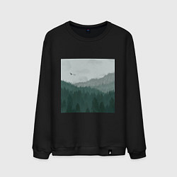 Мужской свитшот Туманные холмы и лес
