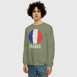 Свитшот хлопковый мужской Футбол Франции, цвет: авокадо — фото 2