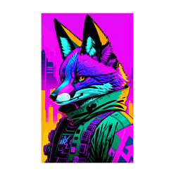 Свитшот хлопковый мужской Cool fox - cyberpunk - neural network, цвет: белый — фото 2