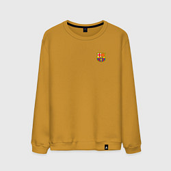 Свитшот хлопковый мужской ФК Барселона эмблема, цвет: горчичный