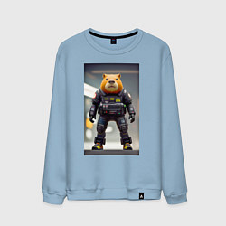 Свитшот хлопковый мужской Capy-policeman - cyberpunk, цвет: мягкое небо