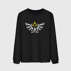 Свитшот хлопковый мужской The Legend of Zelda - znak, цвет: черный