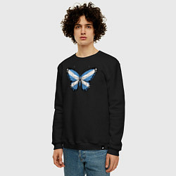Свитшот хлопковый мужской Шотландия бабочка, цвет: черный — фото 2
