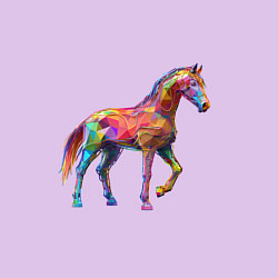 Свитшот хлопковый мужской Конь геометрик, цвет: лаванда — фото 2