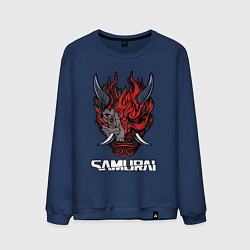 Свитшот хлопковый мужской Samurai logo, цвет: тёмно-синий