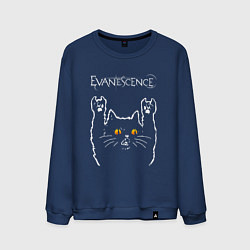 Свитшот хлопковый мужской Evanescence rock cat, цвет: тёмно-синий